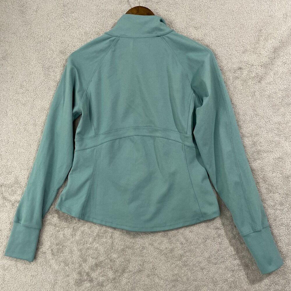 Jockey Womens S Full-Zip Sweatshirt Teal Polyester/Spandex Blend - Picture 2 of 5